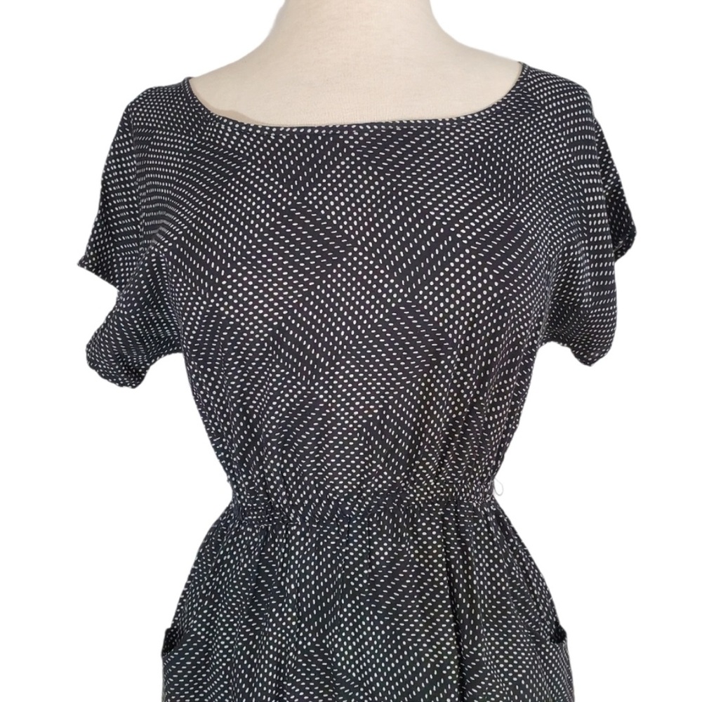 πΈ3/$25 Xhilaration Short Sleeve Black and White Polka Dot Mini Dress, Size M - Picture 3 of 13